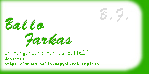 ballo farkas business card